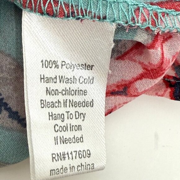 DE Collection Smocked-Yoke Blouse with Rose Print - Picture 7 of 9